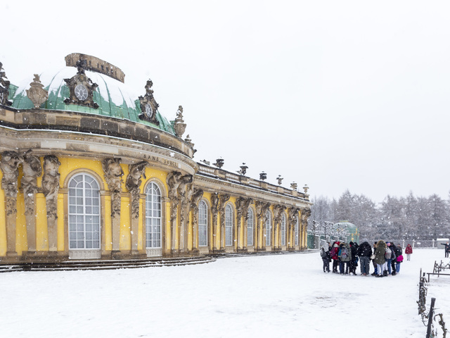 Schloss Sanssouci im Winter, Foto: André Stiebitz, Lizenz: PMSG SPSG